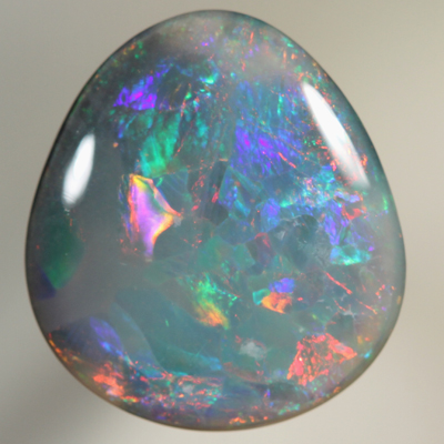 SOLID SEMI BLACK OPAL Bright gemmy fire, Flag Harlequin pattern SEE VIDEO